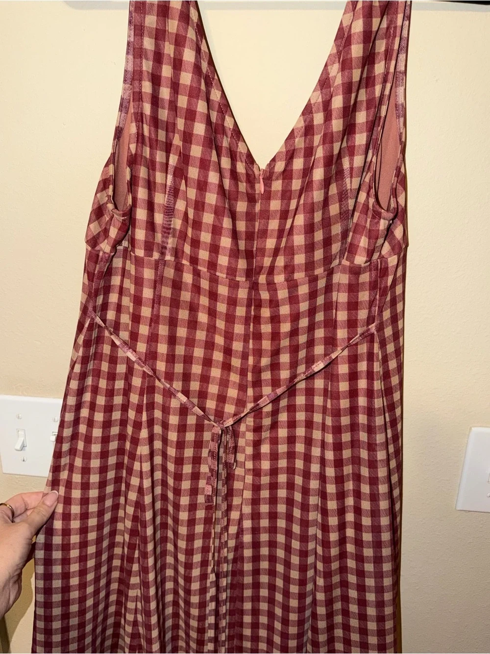 Cider Burgundy & Cream Gingham Dress - Picture 3 of 3